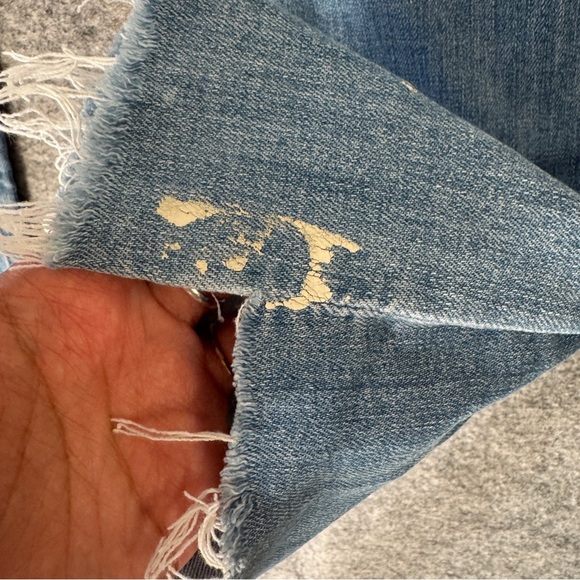 MOTHER Insider Crop Step Fray Jeans Blue Size 25 Raw Hem Some Marks - Picture 7 of 16